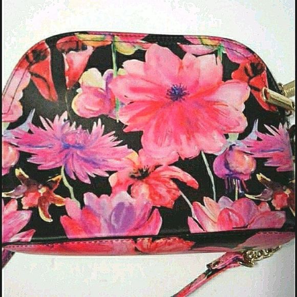 Steve Madden Black Colorful Floral Pattern Shoulder Bag - Picture 3 of 7